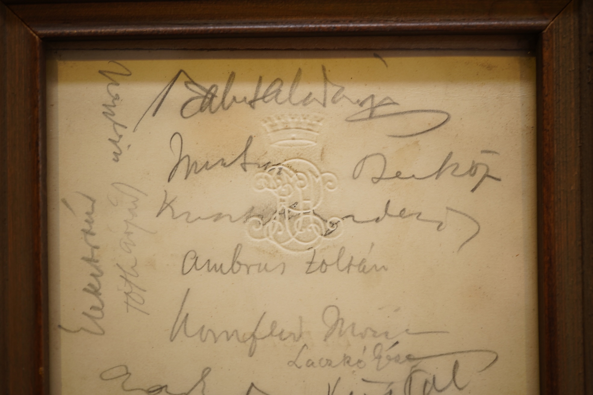 First World War Interest: A signed Grand Hotel Budapest Menu, January 9th 1917